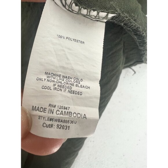 Cocomo Woman Plus Size 2X Olive Green Popover 3/4 Sleeve Blouse - Picture 4 of 8